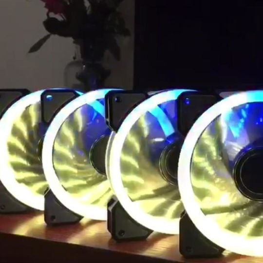 CoolerAge Case Fans 120mm (2500rpm) with RGB Lighting and 6-Pin Connection Pack of 3