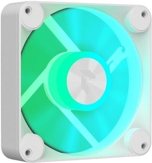 FP1-RQ Umkehrklinge Gehäuselüfter 120mm (1200rpm) mit ARGB Beleuchtung und Verbindung 4-Pin PWM Weiß