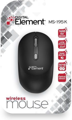 Element MS-195K Ασύρματο Bluetooth Ποντίκι Μαύρο