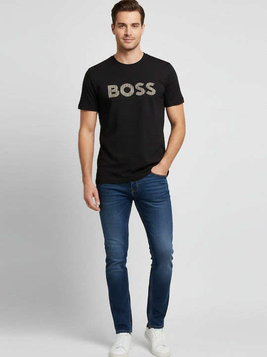 Boss Herrenblusen Langarm T-Shirt Schwarz