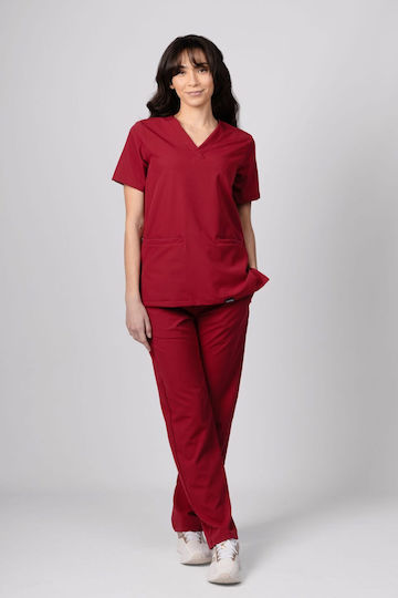 Numascrubs Female Medical Pants Burgundy