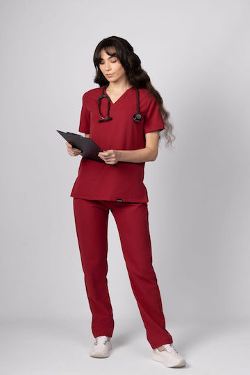 Numascrubs Female Medical Blouse Burgundy