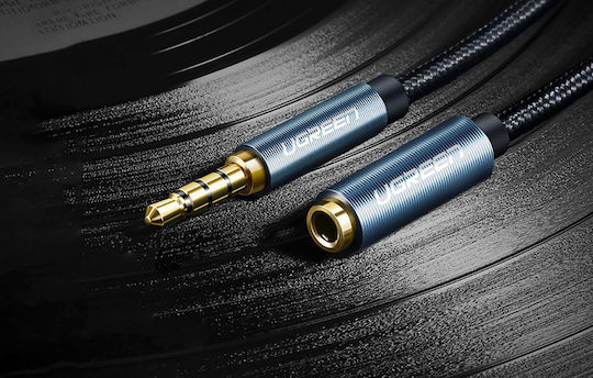 Ugreen TRRS 3.5mm Male - 3.5mm Female Audio Cable Black 1m with Gold Plated Terminals 40673