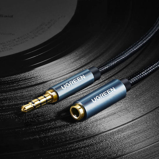 Ugreen TRRS 3.5mm Male to 3.5mm Female Audio Cable Blue 2m with Gold Plated Terminals 40675