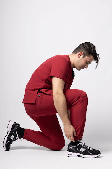Numascrubs Male Medical Pants Burgundy