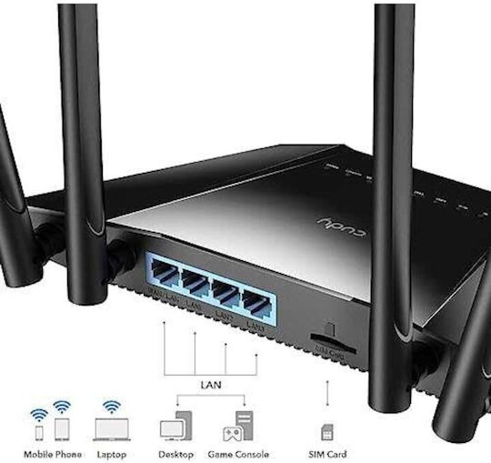 Cudy LT400 v1 Ασύρματο 4G Router Wi‑Fi 4 με 4 Θύρες