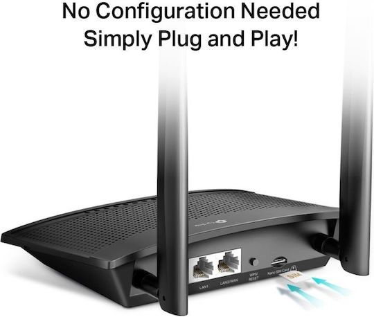 TP-LINK TL-MR100 v3 Ασύρματο 4G Router Wi‑Fi 4 με 2 Θύρες