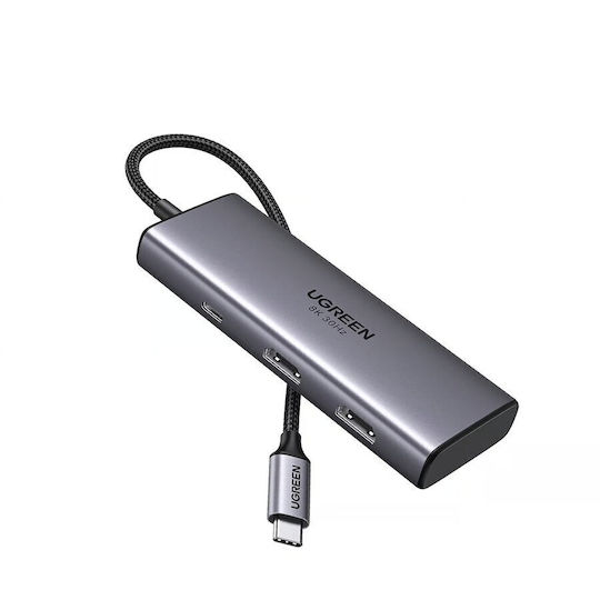 Ugreen Cm498 USB-C / USB-A Docking Station with 4K PD Silver