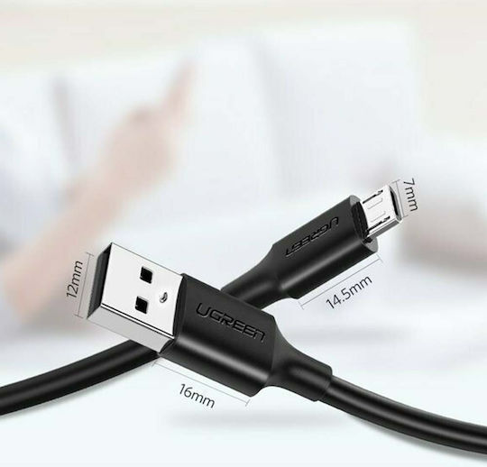 Ugreen US289 Regular USB 2.0 to micro USB Cable Μαύρο 1m (60136) 1τμχ