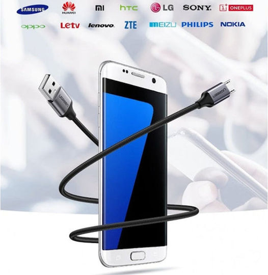 Ugreen Us290 1m Regular USB 2.0 to micro USB Cable Gray (60146)