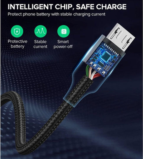Ugreen Us290 1m Regular USB 2.0 to micro USB Cable Gray (60146)