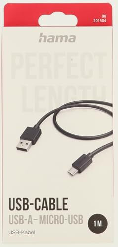 HAMA Regular USB 2.0 to micro USB Cable Μαύρο 1m (00201584)