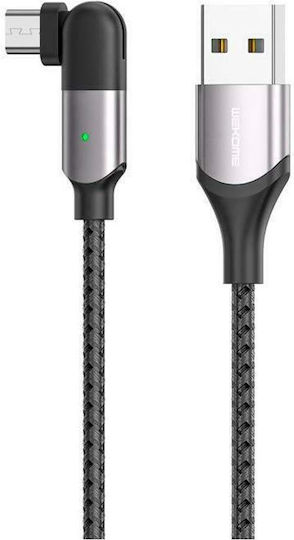 WK WDC-142 Braided USB 2.0 spre micro USB Cablu Gri 1m 1buc