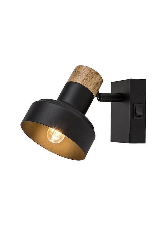 Rabalux Single Ceiling & Wall Spot with E14 Lamp Adapter in Black Color