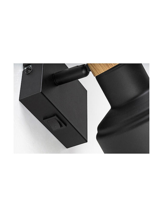 Rabalux Single Ceiling & Wall Spot with E14 Lamp Adapter in Black Color