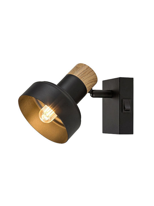 Rabalux Single Ceiling & Wall Spot with E14 Lamp Adapter in Black Color