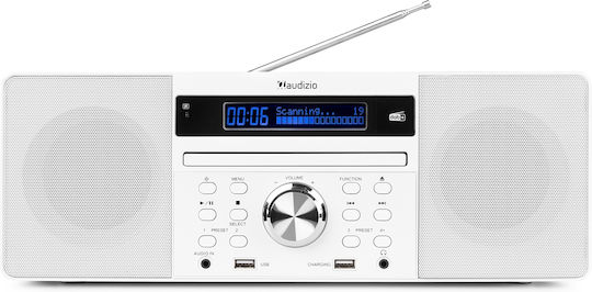Audizio Аудиосистема 2 Prato All-in-One SOHIF526 60W с CD Player и Bluetooth Бял