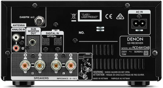 Denon Sistem audio 2 RCD-M41 DAB RCDM41DABSPEK 60W cu CD / Media digitale Player și Bluetooth Argintiu