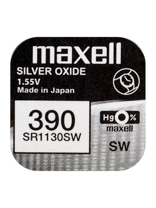 Maxell Zero Mercury 390 Μπαταρία Silver Oxide Ρολογιών SR54 1.55V 1τμχ