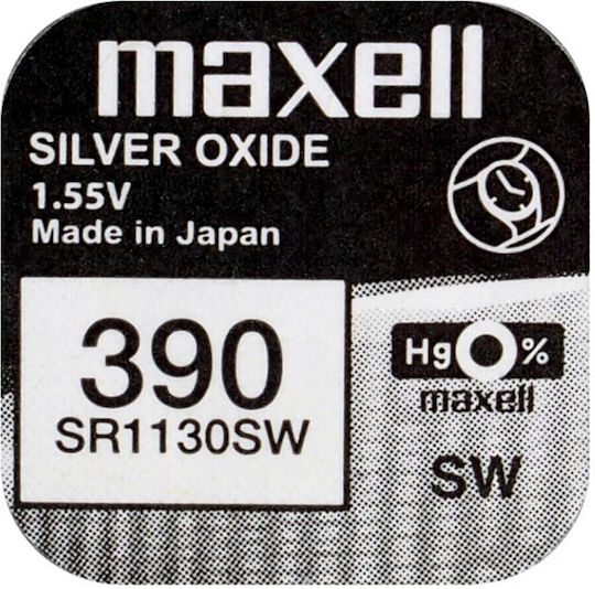 Maxell Zero Mercury 390 Silver Oxide Watch Battery SR54 1.55V 1pcs