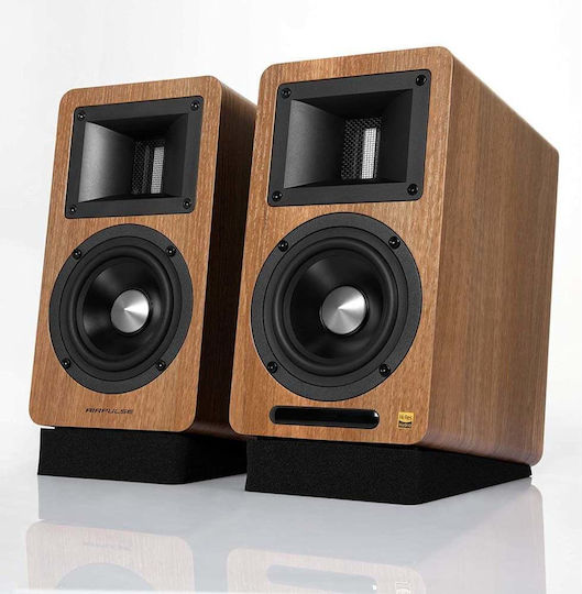 Airpulse A80 Αυτοενισχυόμενα Ηχεία με Bluetooth 100W (Ζεύγος) Καφέ
