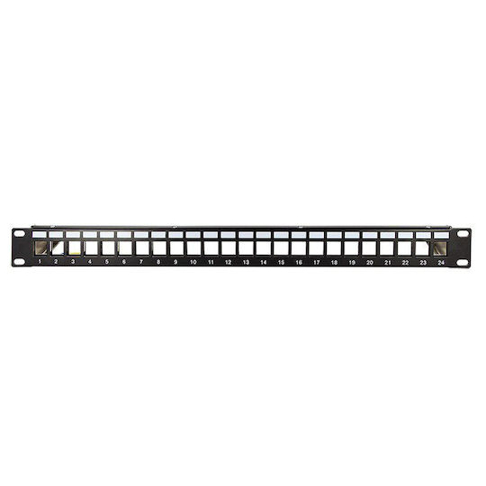 LogiLink Patch Panel Keystone για Rack 1U 19" 24 Θυρών Γκρι