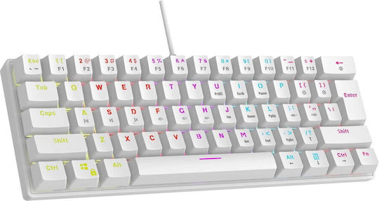 Rampage PLOWERK60 Gaming Mechanische Tastatur Tenkeyless mit Benutzerdefiniert Blau Schaltern und RGB-Beleuchtung (Englisch US) Weiß