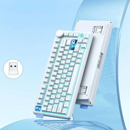 Onikuma MT706 Gaming Tastatur Tenkeyless mit RGB-Beleuchtung (Englisch US) Weiß