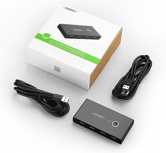 Ugreen Sharing Box Hub 4 Anschlüsse USB 3.0 mit Anschluss an einen Computer USB-A