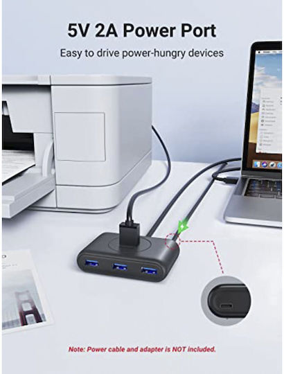 Ugreen CR113 Hub 4 Porturi USB 3.0 cu Conectare USB-A