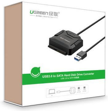 Ugreen 20611 Адаптер SATA към USB 3.0 5Gbps за Трансфер на Данни HDD SSD Черен