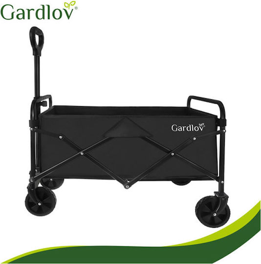 Foldable Garden Cart Metallic Four-Wheeled 90l 70.5x46x47cm
