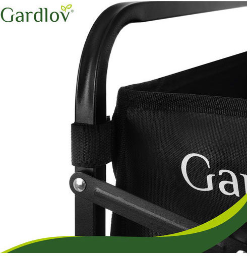 Foldable Garden Cart Metallic Four-Wheeled 90l 70.5x46x47cm