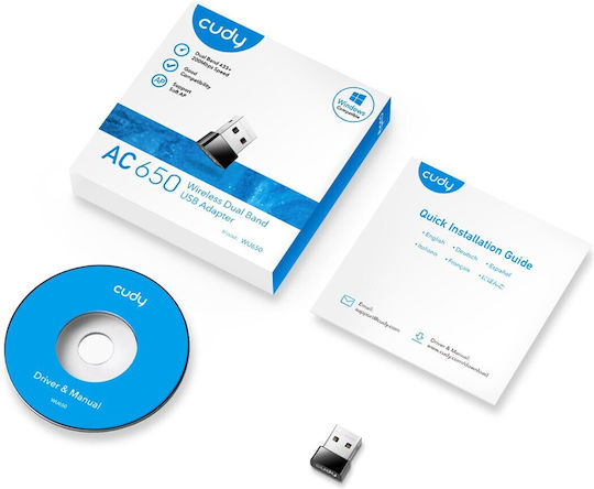 Cudy WU650 USB Netzwerkadapter mit Drahtloser Wi-Fi Verbindung 650Mbps (Netzwerkversion v1)