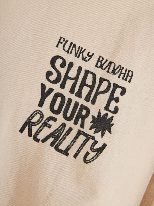 Funky Buddha T-shirt Εκρού Funky Buddha T-shirt Εκρού