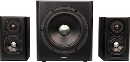 Edifier S351DB Безжични компютърни тонколони Компютърни тонколони 2.1 с Bluetooth и мощност 150W в Черен цвят
