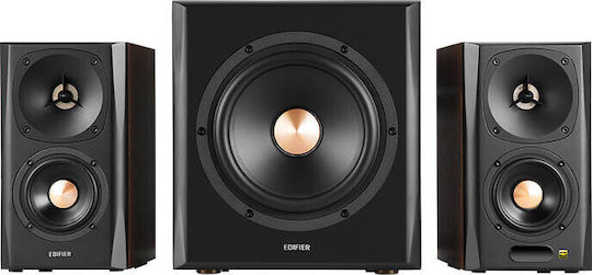 Edifier S350DB Компютърни тонколони 2.1 с Bluetooth и мощност 150W в Кафяв цвят