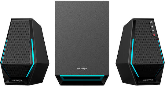 Edifier G1500 Max Ηχεία Υπολογιστή 2.1 με RGB Φωτισμό και Bluetooth Ισχύος 30W σε Μαύρο Χρώμα