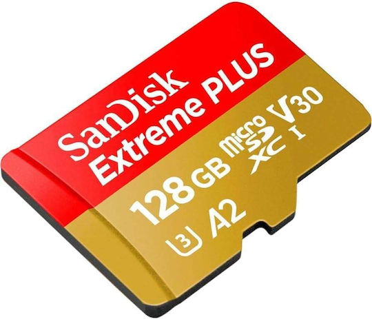 Sandisk Extreme microSDXC 128GB U3 V30 A2 UHS-I 200MB/s με αντάπτορα