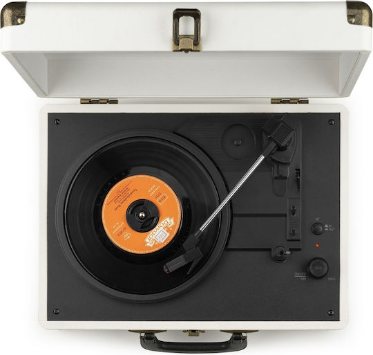Audizio RP116CR Кутия за риболовни принадлежности Грамофон с Предусилвател и Вградени говорители Бял