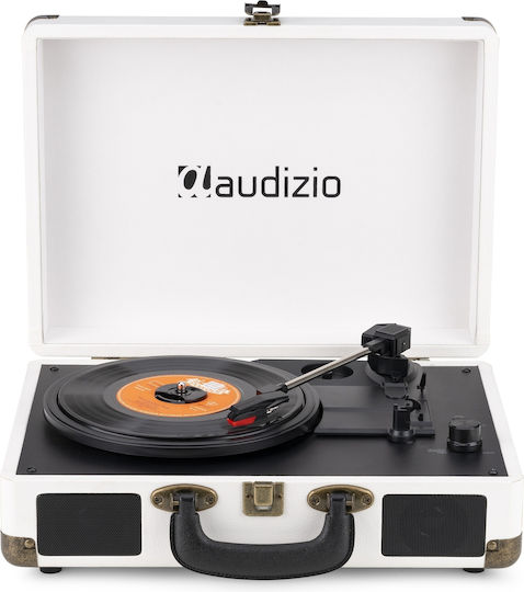 Audizio RP116CR Кутия за риболовни принадлежности Грамофон с Предусилвател и Вградени говорители Бял