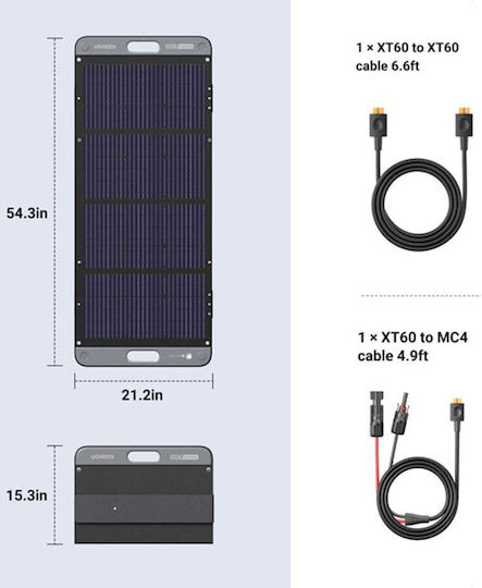 Ugreen Încărcător Solar Pliabil Panou Solar 100W cu Ieșire USB pentru Dispozitive Portabile 15113
