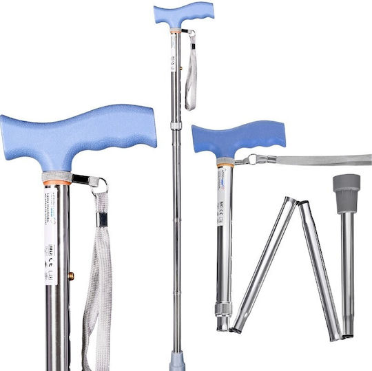 Μπαστούνι Περιπάτου Folding Walking Stick Actionmed Silver