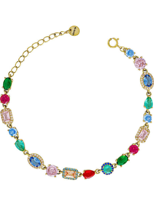 Luxenter Luxenter Schmuckset mit Halskette und Armbänder aus Silber Vergoldet mit Steinen