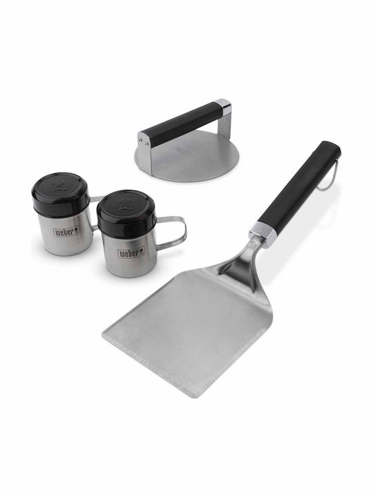 Σετ Smashed Burger Στην Πλάκα Ψησίματος Stainless Steel Weber