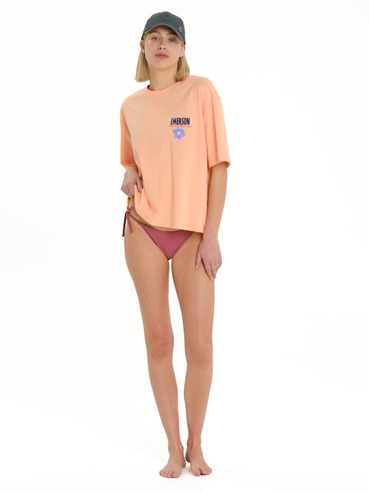 Women's Sports T-shirt Floral Orange