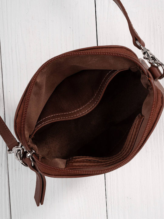 Leder Damen Schultertasche Silber