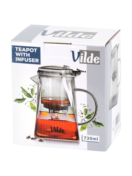 Vilde Teapot with Filter Stainless Steel Transparent 730ml