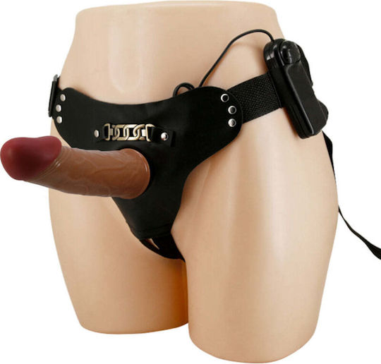 Dildo Realistc Strap On Extensie Penis Cu Văi Proeminente Detasabil Fără BPA Rezistent La Apă Stimulare Plăceri Unice Ușor De Curățat Telecomandă Inclusă 17.5 X 4.3 Cm Nude Maro