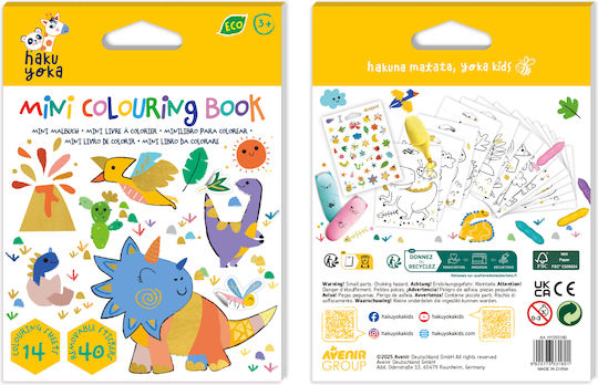 Avenir Malerei Mini Malbuch Dinosaurier für Kinder ab 3 Jahren